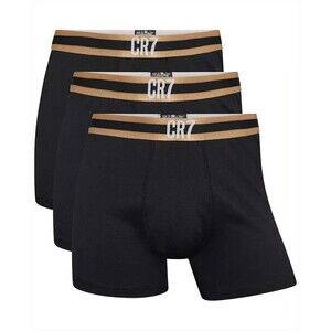 CRISTIANO RONALDO CR7 Boxer Briefs Mens XL Black 3-Pack Gold Stripe Gold Logo
